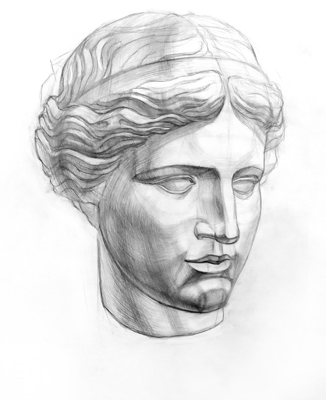 Рисование женских греческих голов
