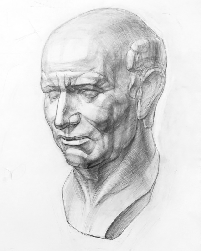 Рисунок головы Старого Римлянина